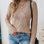 Long Sleeve Diamond Eyelet Knit Top - Knack'd Up