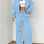 Luxe Lounge Zip Set – Two - Piece Relaxed Tracksuit with Wide - Leg Pants - Knack'd Up