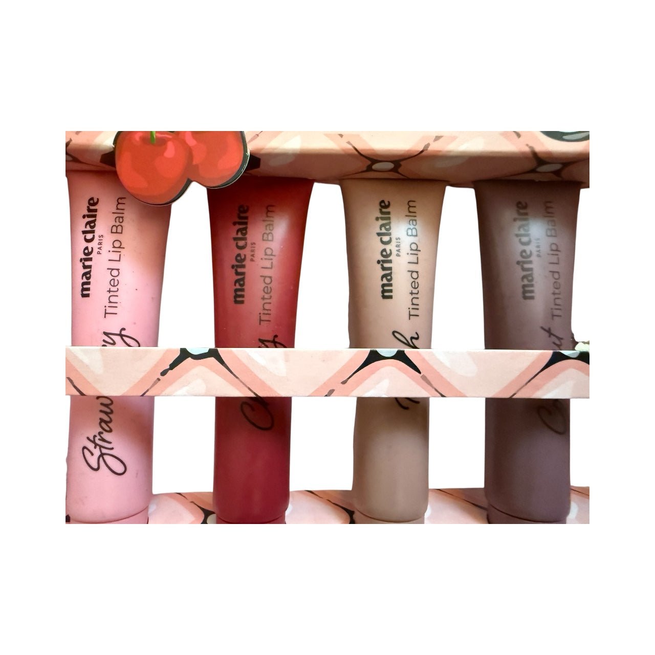 Marie Claire Sweet Smooches 4 - Piece Tinted Lip Balm Set with Keychain – Hydrating Lip Care Gift Set Infused with Hyaluronic Acid & Peptides - Knack'd Up