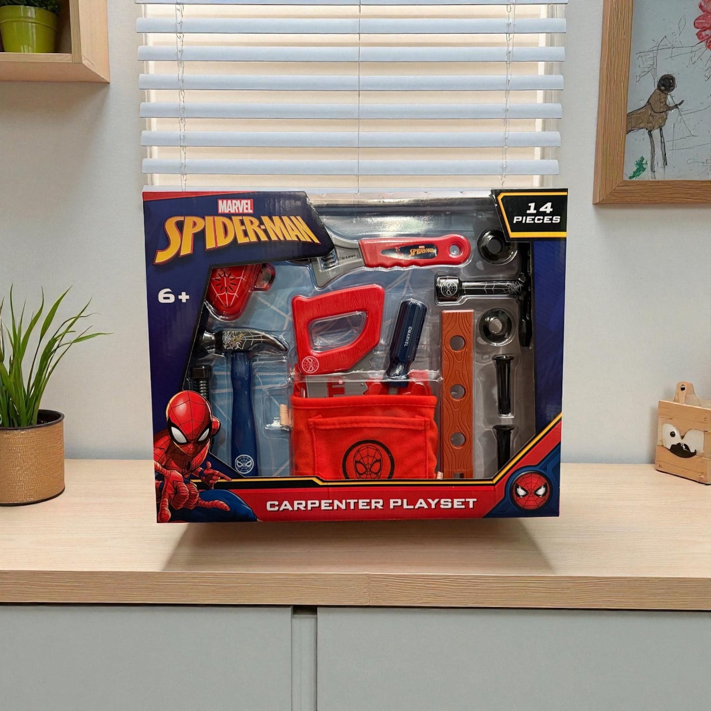 Marvel Spider - Man 14 - Piece Carpenter Playset – Kids Tool Kit for Creative Building Fun - Knack'd Up