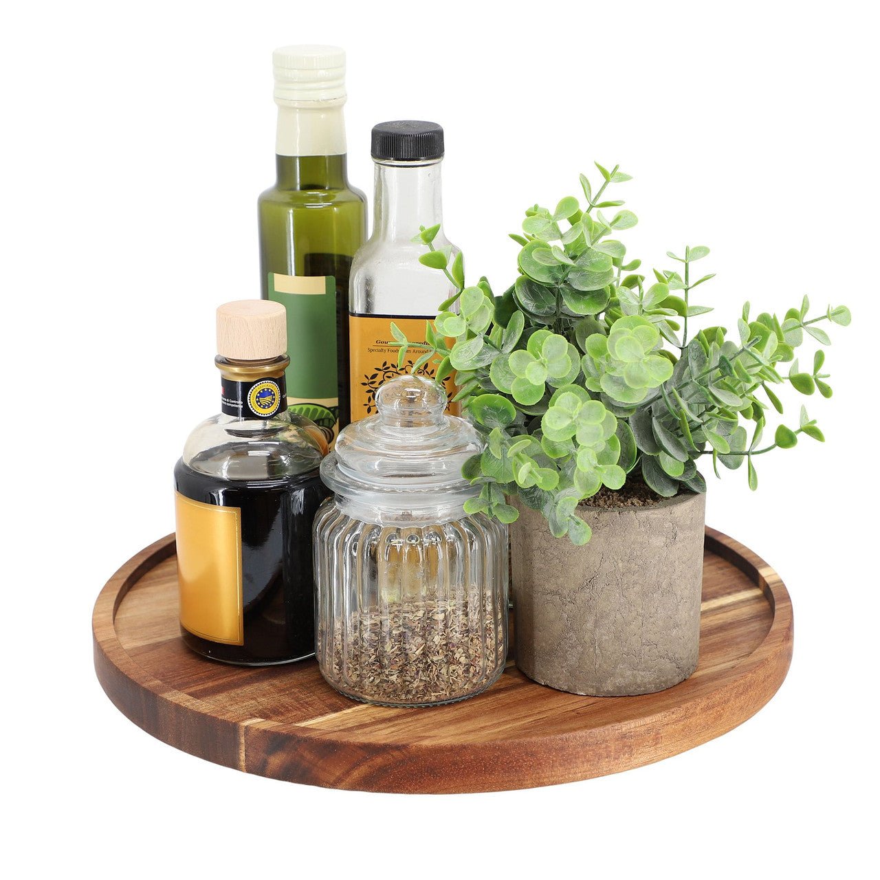 MegaChef 12 Inch Acacia Wood Lazy Susan Tray - Knack'd Up