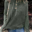 Mineral Wash Ribbed Knit Button Drawstring Neck Hooded Sweater - Knack'd Up