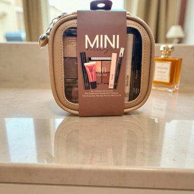 Mini Muse 5 - Piece Makeup Set – Compact Beauty Kit with Eyeshadow Palette, Mascara, Brow Gel, Eye Pencil & Lip Oil | Travel - Friendly Makeup Gift Set - Knack'd Up