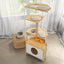 Modern Cat Apartment with Feeding Station & Climbing Platform – Multi - Level Cat Tower for Play, Rest & Mealtime - Knack'd Up