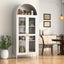 Modern Metal Arched Storage Cabinet – Black & White Household Organizer for Living Room, Office & Entryway - Knack'd Up