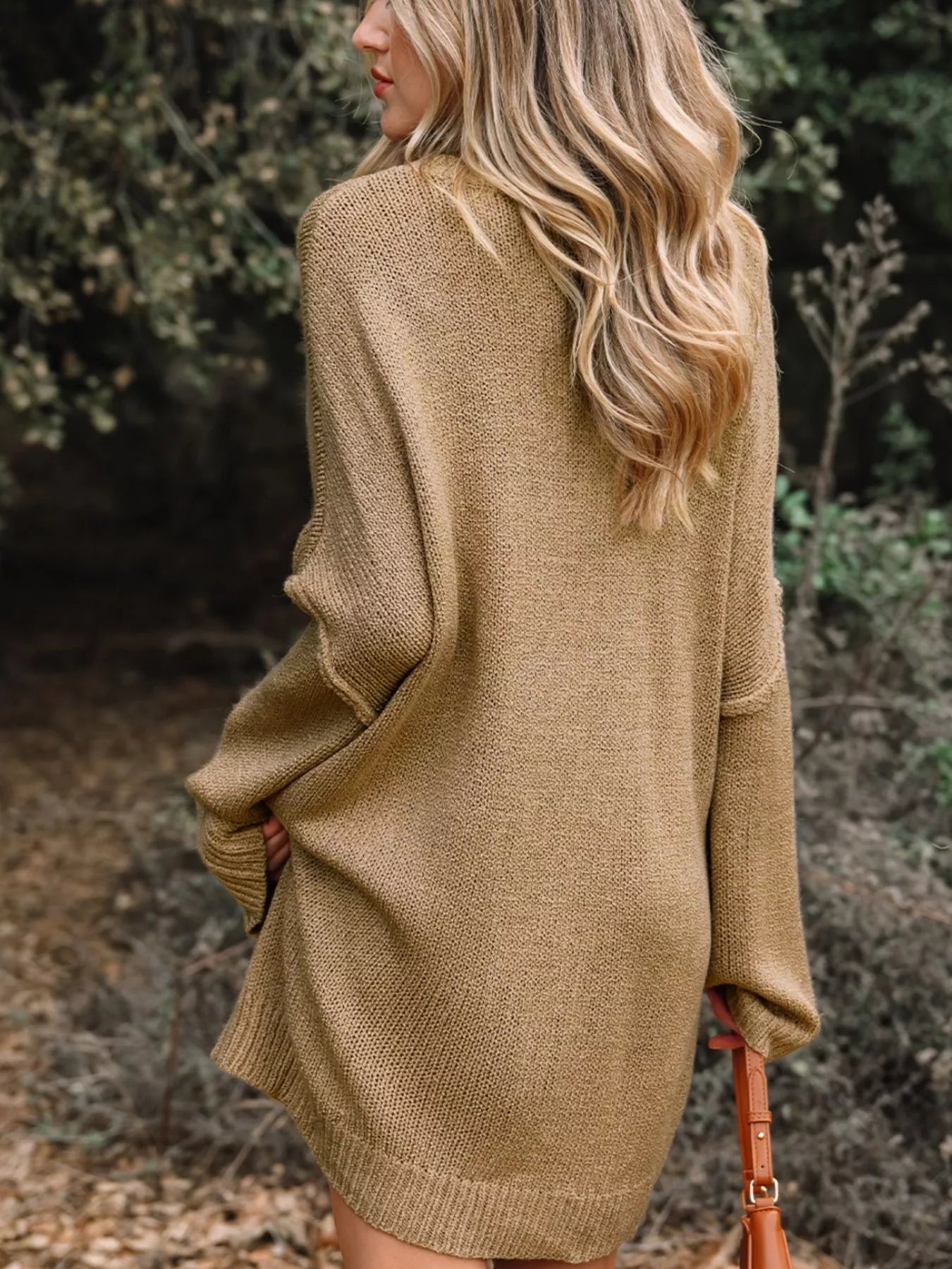 Oversize Drop Shoulder Slouchy Sweater Dress - Knack'd Up