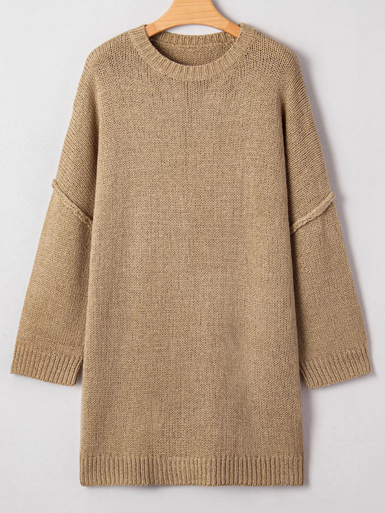 Oversize Drop Shoulder Slouchy Sweater Dress - Knack'd Up