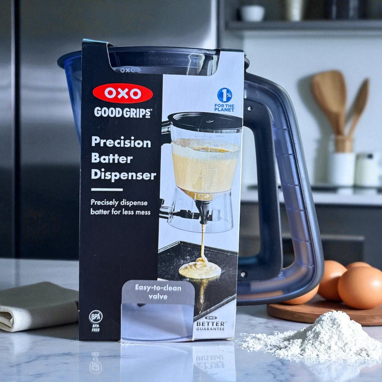 OXO Good Grips Precision Batter Dispenser – No - Drip Pancake & Cupcake Batter Tool for Mess - Free Baking - Knack'd Up