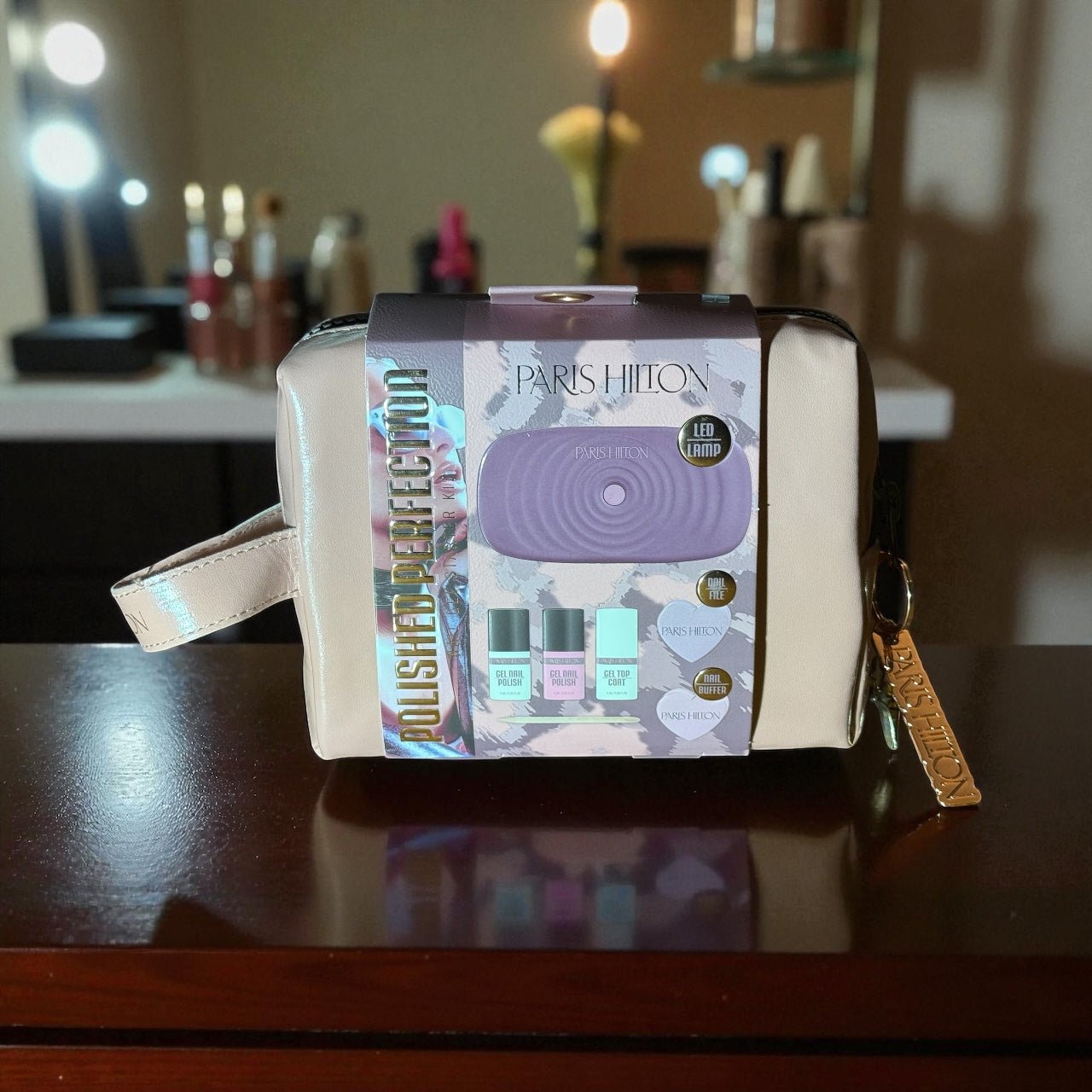 Paris Hilton Polished Perfection Gel Nail Kit – LED Lamp, Gel Polish & Nail Tools in Travel Case - Knack'd Up
