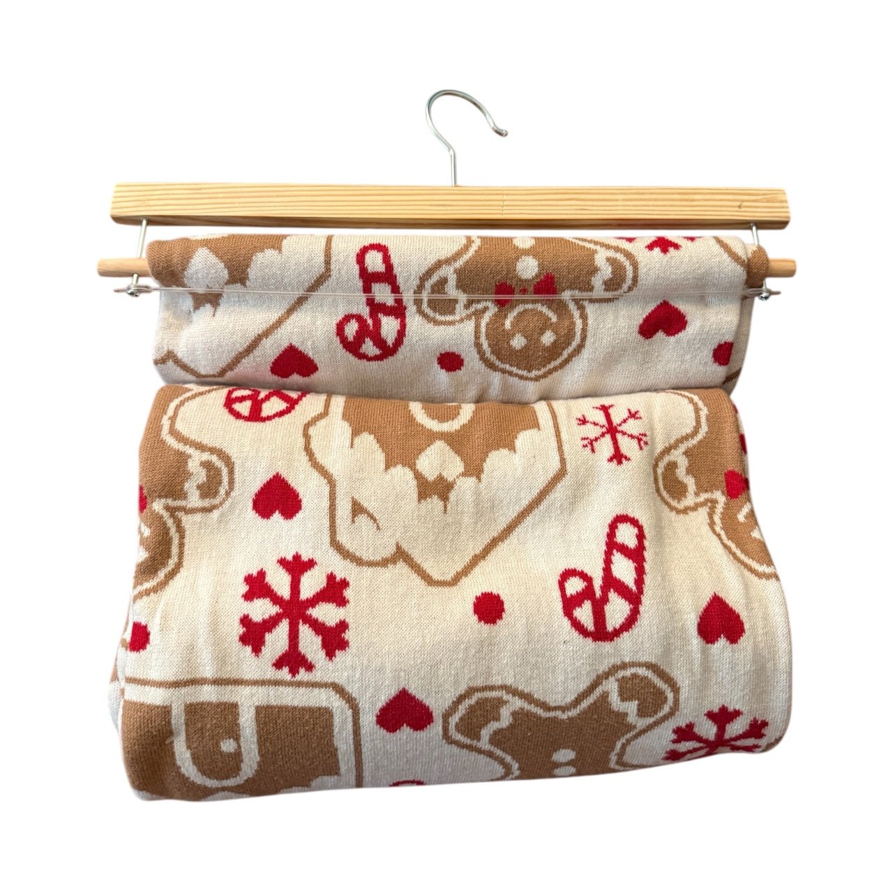 Peppermint Place Gingerbread Decorative Throw Blanket – Cozy Christmas Candy Cane Holiday Throw (50” x 60”) - Knack'd Up