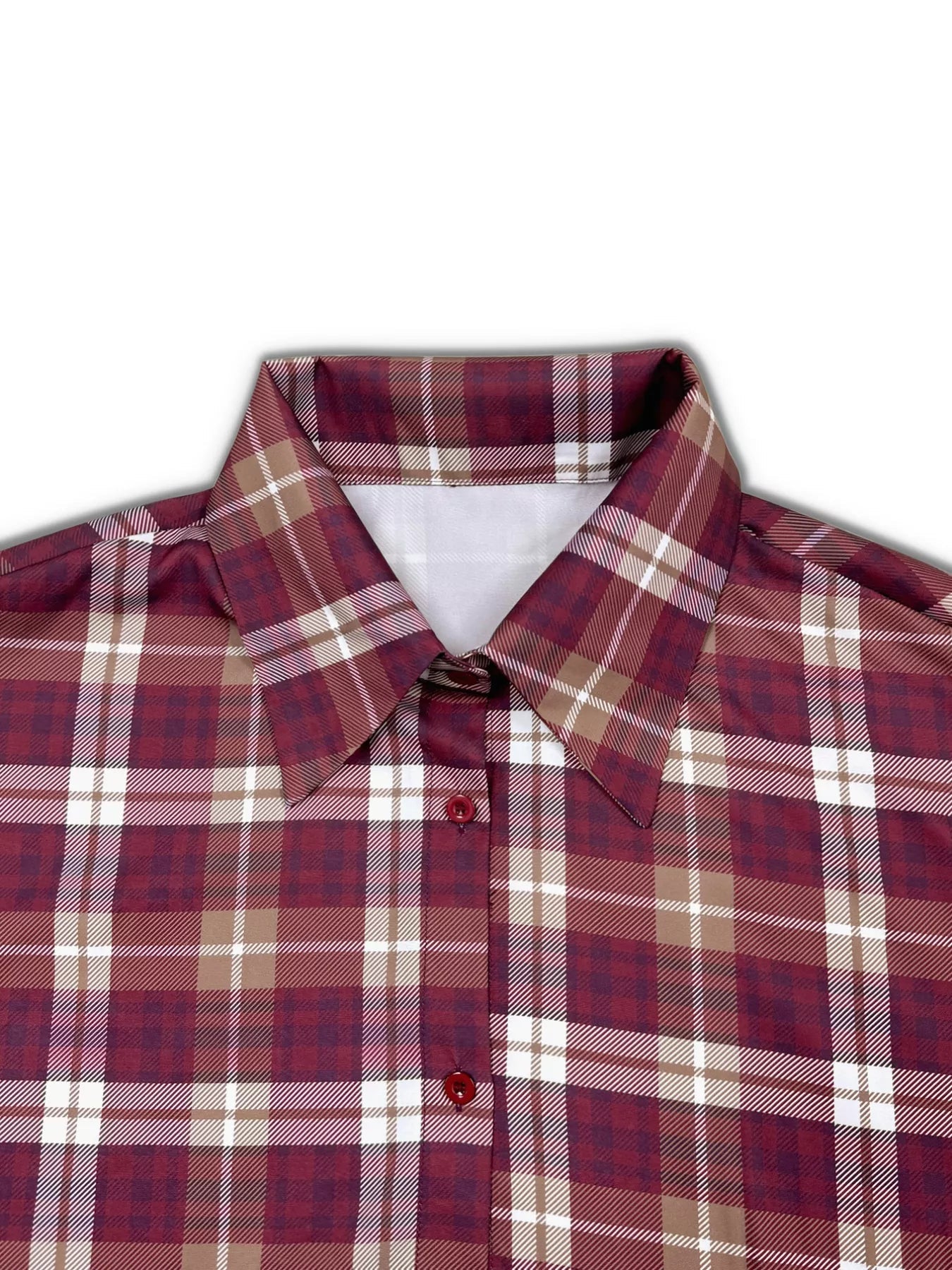 Plus Size Plaid Long Sleeve Mini Shirt Dress - Knack'd Up