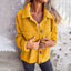 Plus Size Women’s Sherpa Fleece Jacket – Long Sleeve Lapel Coat with Pockets - Knack'd Up