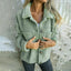 Plus Size Women’s Sherpa Fleece Jacket – Long Sleeve Lapel Coat with Pockets - Knack'd Up