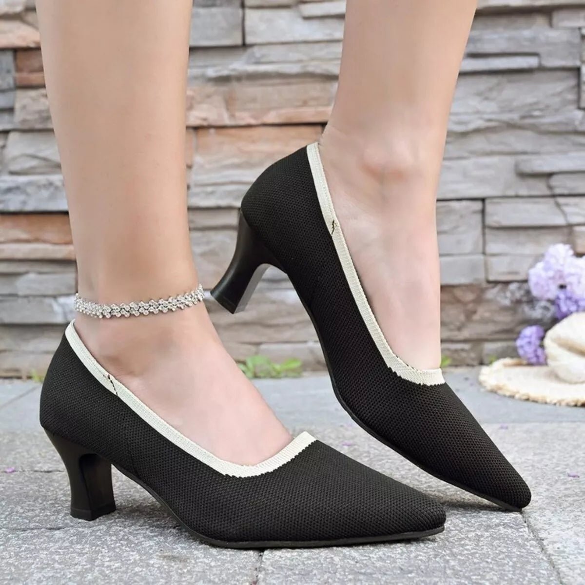 Point Toe Block Heels Pumps - Knack'd Up