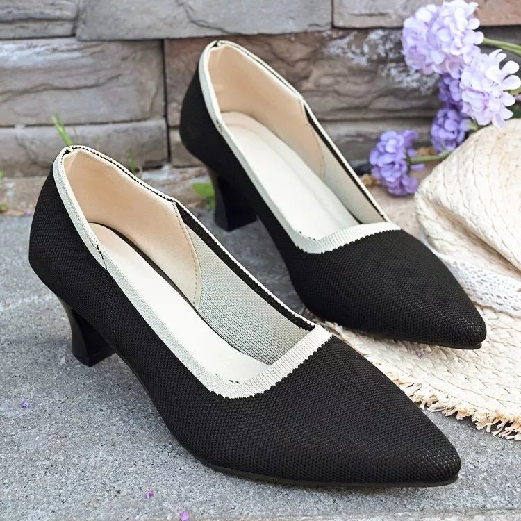 Point Toe Block Heels Pumps - Knack'd Up