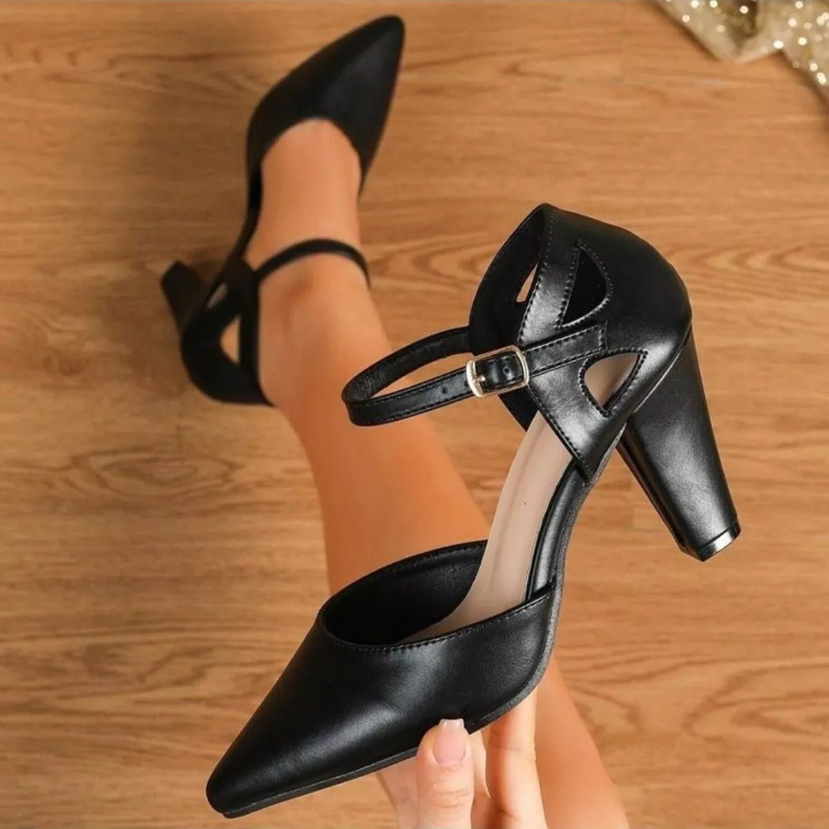 Point Toe Block Heels Pumps - Knack'd Up