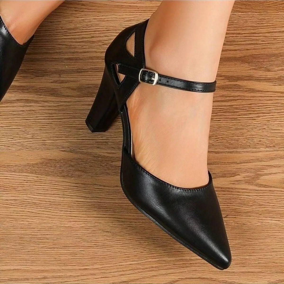 Point Toe Block Heels Pumps - Knack'd Up