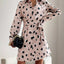 Printed Long Sleeve Mini Shirt Dress - Knack'd Up
