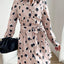 Printed Long Sleeve Mini Shirt Dress - Knack'd Up