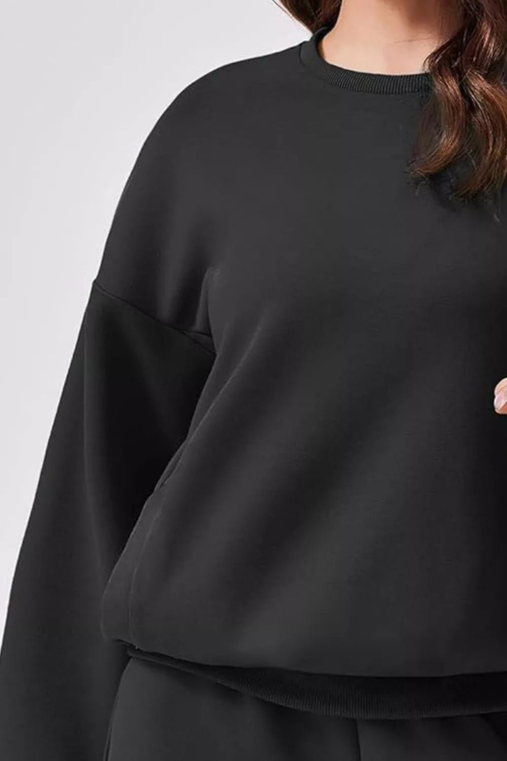 Round Neck Sweatshirt and Shorts Set - Knack'd Up