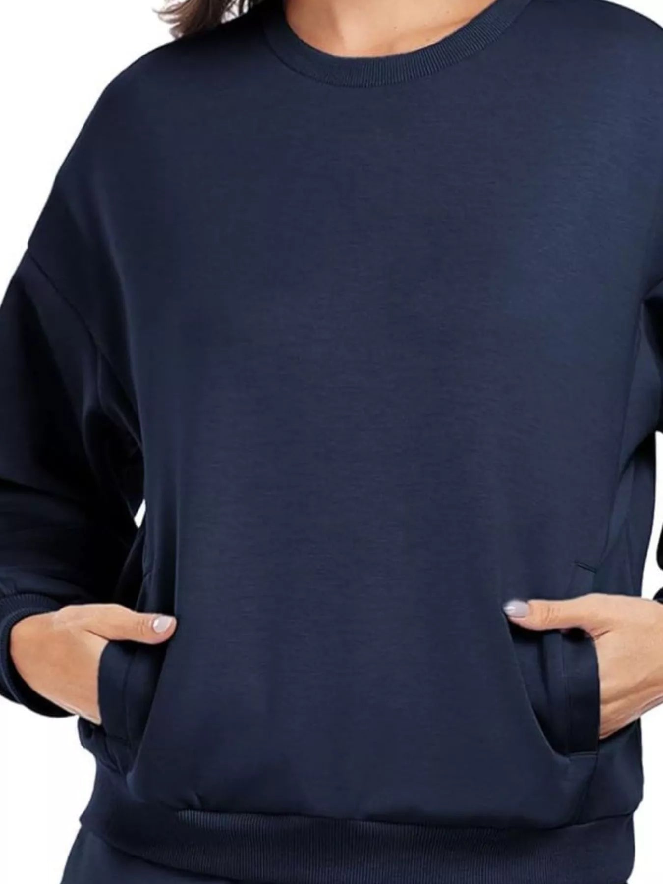 Round Neck Sweatshirt and Shorts Set - Knack'd Up