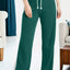 Round Neck Top and Stripe Detail Drawstring Pants Set - Knack'd Up
