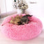 Round Plush Cat Bed – Soft Long Hairy Winter Nest Pad for Cats & Small Dogs - Knack'd Up