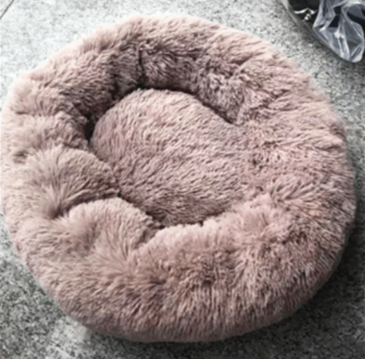 Round Plush Cat Bed – Soft Long Hairy Winter Nest Pad for Cats & Small Dogs - Knack'd Up