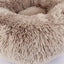 Round Plush Cat Bed – Soft Long Hairy Winter Nest Pad for Cats & Small Dogs - Knack'd Up