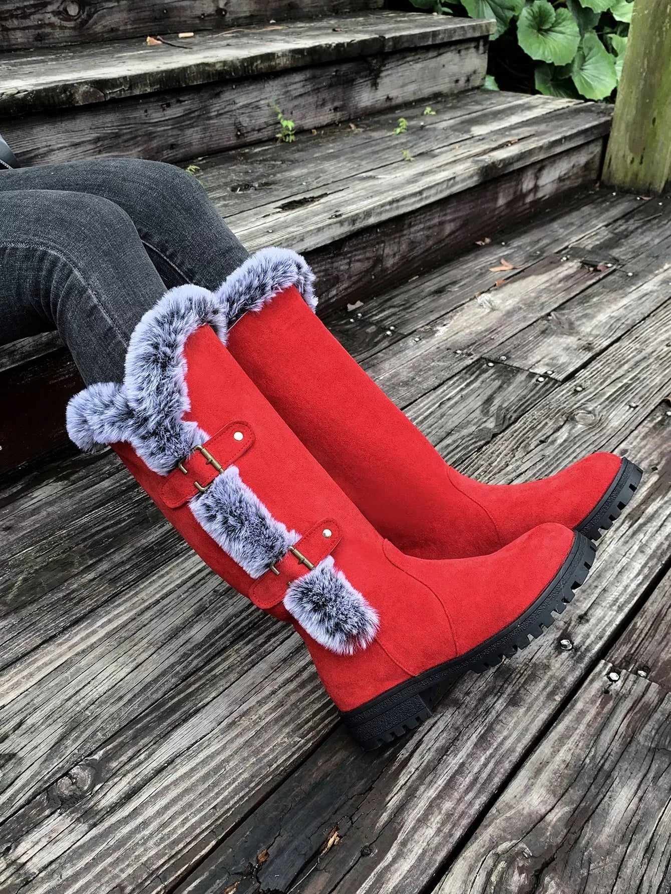 Round Toe Block Heels Boots - Knack'd Up