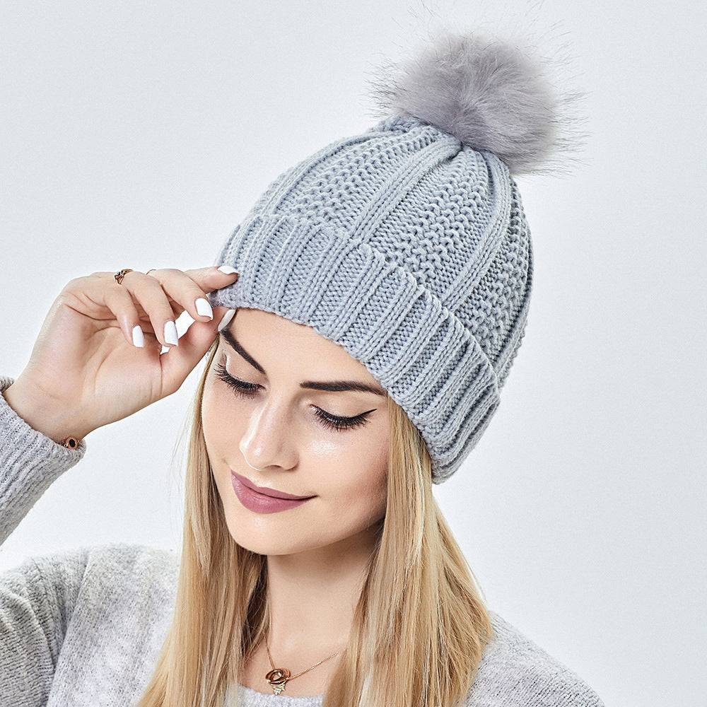 Satin - Lined Knit Pom Beanie – Frizz - Free Hair Protection Winter Hat - Knack'd Up