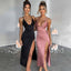 Satin Slit Maxi Dress – Elegant Spaghetti Strap Formal Gown - Knack'd Up