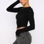 Seamless Long - Sleeve Fitted Top – Everyday Stretch Crewneck Layer - Knack'd Up