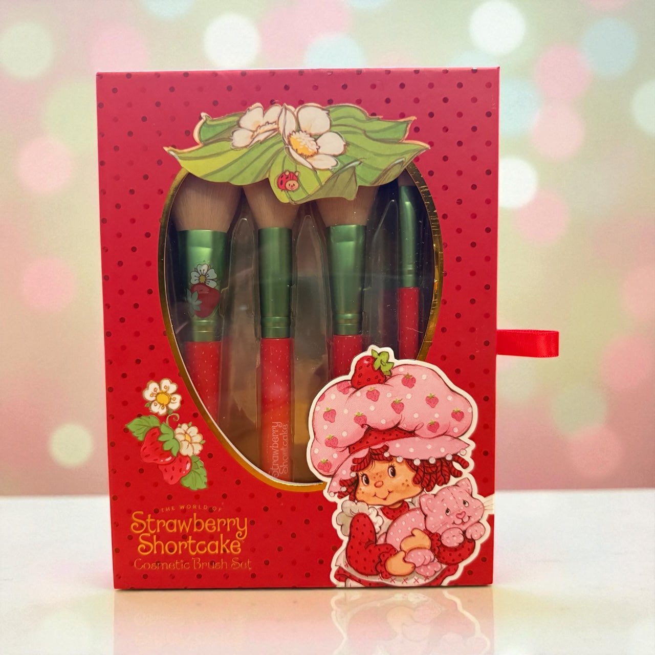 Shortcake Cosmetic Brush Set – 5 - Piece Makeup Brush Collection with Soft Bristles & Adorable Strawberry Design - Knack'd Up