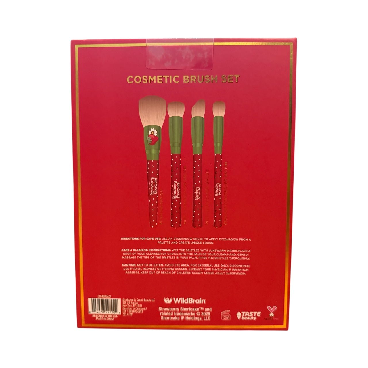 Shortcake Cosmetic Brush Set – 5 - Piece Makeup Brush Collection with Soft Bristles & Adorable Strawberry Design - Knack'd Up