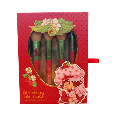 Shortcake Cosmetic Brush Set – 5 - Piece Makeup Brush Collection with Soft Bristles & Adorable Strawberry Design - Knack'd Up