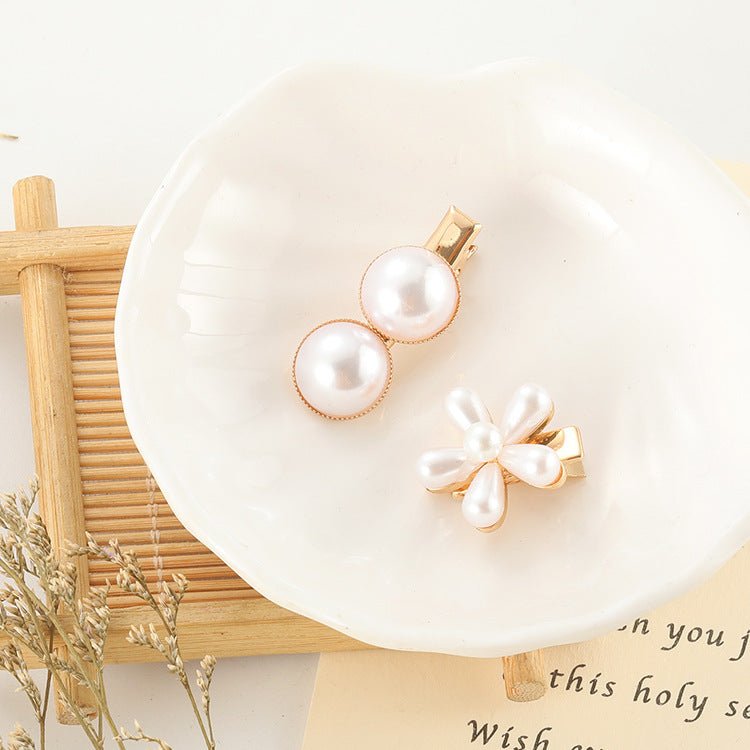 Slip - On Pearl Bow Hair Clip – Elegant Alloy Hair Accessory for Women & Girls - Knack'd Up