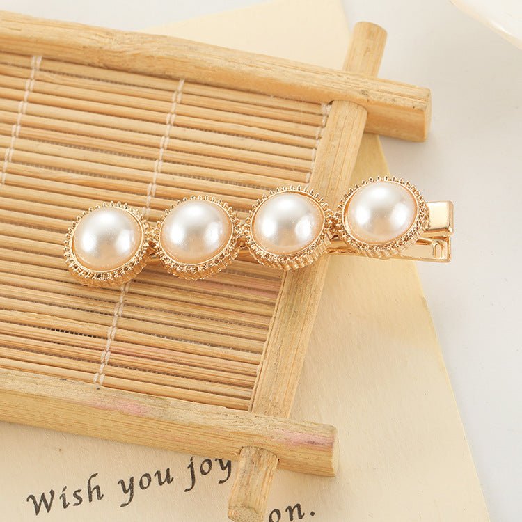 Slip - On Pearl Bow Hair Clip – Elegant Alloy Hair Accessory for Women & Girls - Knack'd Up