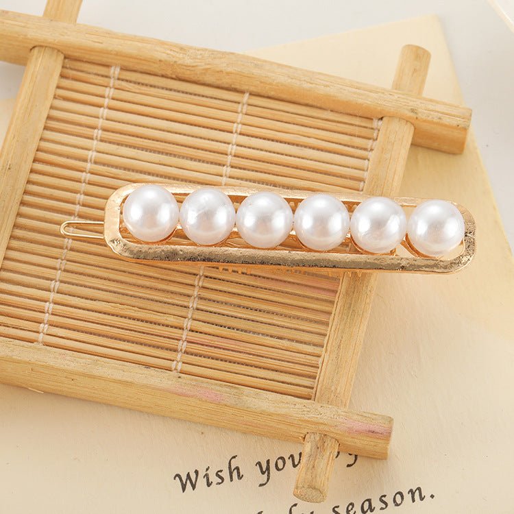 Slip - On Pearl Bow Hair Clip – Elegant Alloy Hair Accessory for Women & Girls - Knack'd Up