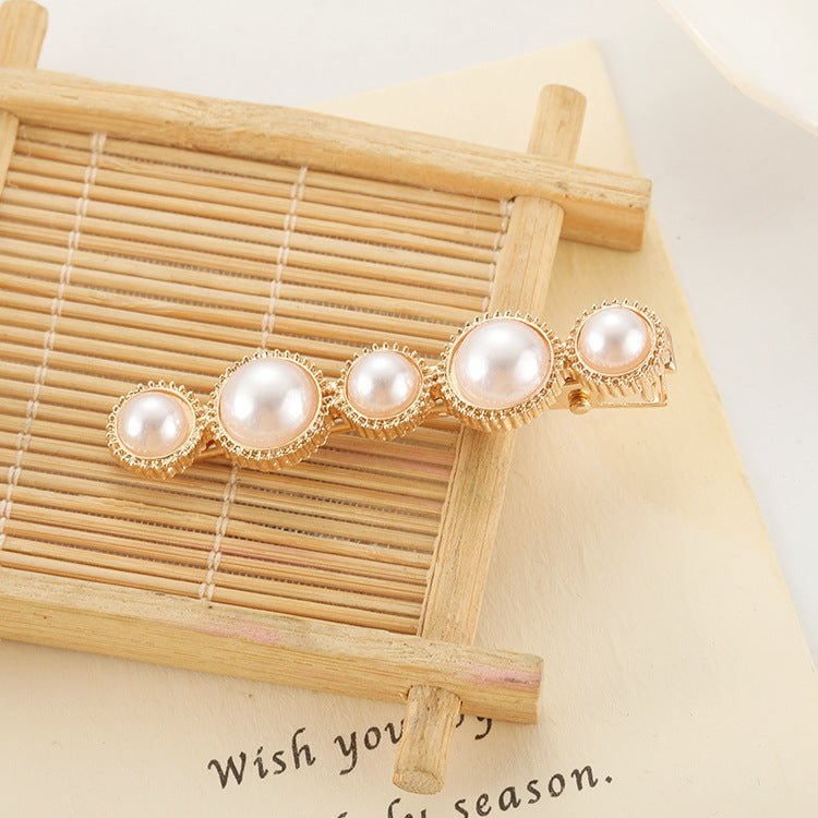 Slip - On Pearl Bow Hair Clip – Elegant Alloy Hair Accessory for Women & Girls - Knack'd Up
