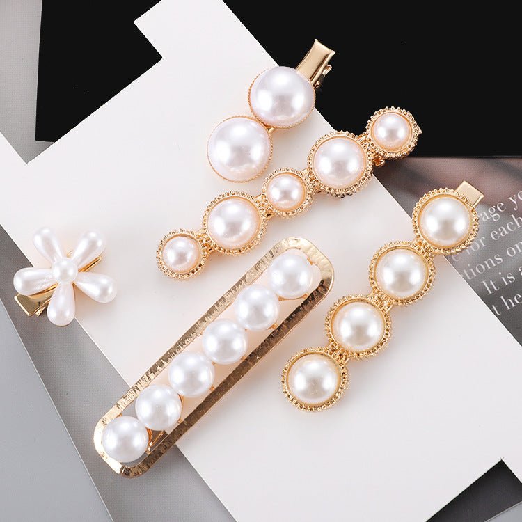 Slip - On Pearl Bow Hair Clip – Elegant Alloy Hair Accessory for Women & Girls - Knack'd Up