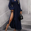 Slit Balloon Sleeve Midi Dress - Knack'd Up