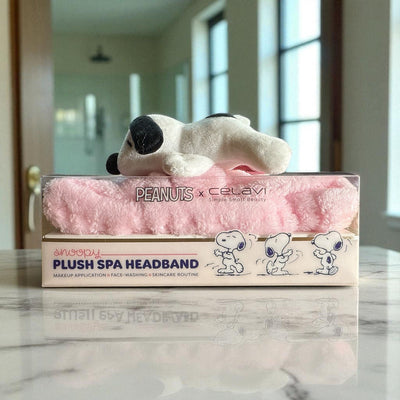 Snoopy Plush Spa Headband – Adorable Peanuts x Celavi Hair Wrap for Skincare, Makeup & Self - Care Routines - Knack'd Up