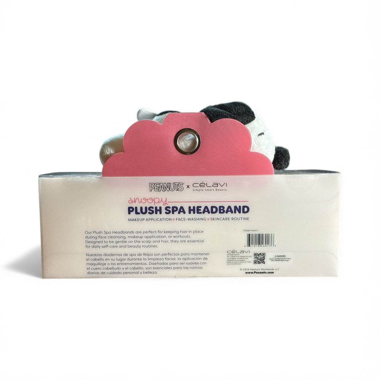 Snoopy Plush Spa Headband – Adorable Peanuts x Celavi Hair Wrap for Skincare, Makeup & Self - Care Routines - Knack'd Up