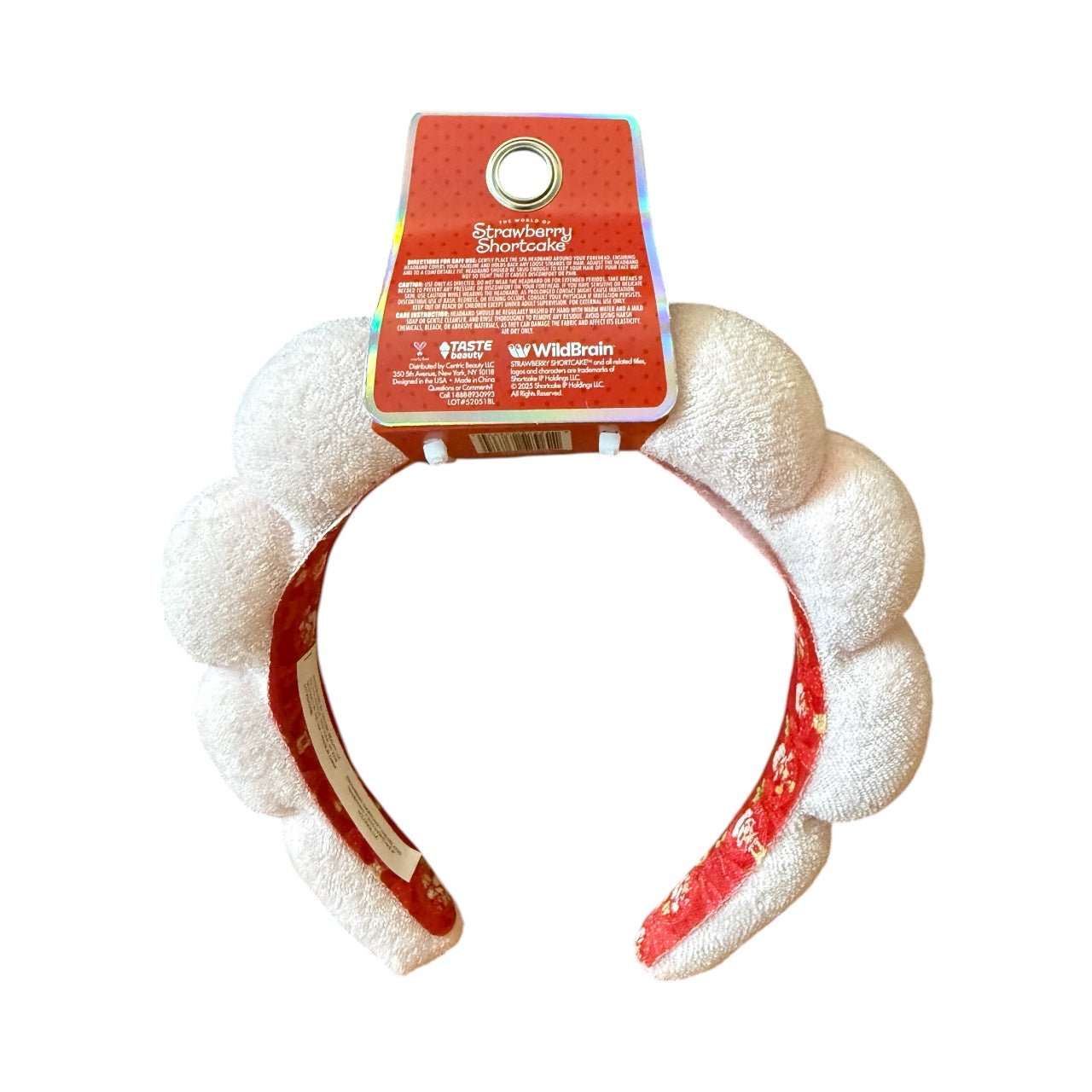 Strawberry Shortcake Puffy Spa Headband – Soft Plush Makeup & Skincare Hairband | Cute Vintage - Inspired Self - Care Accessory - Knack'd Up