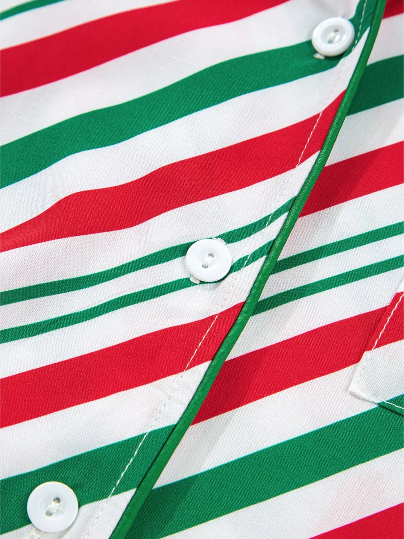 Stripe Contrast Velvet Ribbon Knot Christmas 2pcs Pajama Set - Knack'd Up