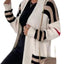 Striped Longline Open Front Cardigan - Knack'd Up