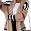 Striped Longline Open Front Cardigan - Knack'd Up