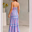 Striped Suspender Maxi Dress – Square Neck Backless Summer Dress with Pockets - Knack'd Up