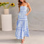 Striped Suspender Maxi Dress – Square Neck Backless Summer Dress with Pockets - Knack'd Up